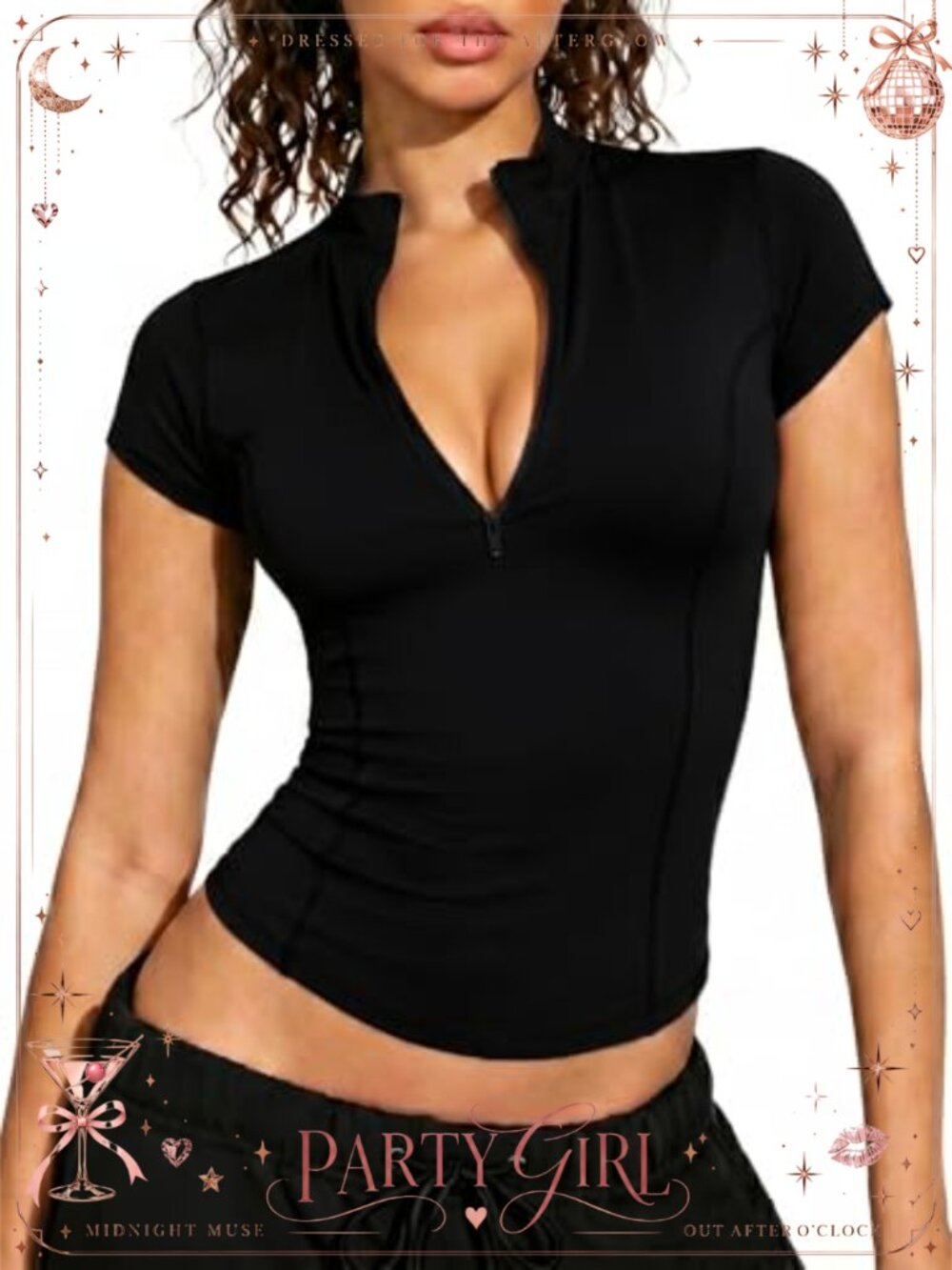 Women's Quarter Zip Workout Golf Shirt Short Sleeve Mock Neck Activewear Top